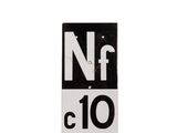 a black and white street sign with the letter nf on it