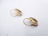 pair of 18k yellow gold earrings with black onyx