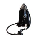 leather cross body bag with chain strap and shoulder strap