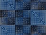 an image of a blue and black tile with squares and circles