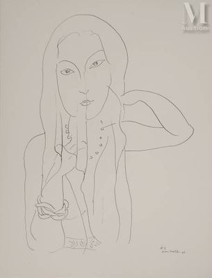 une image d'un dessin d'une femme aux cheveux longs