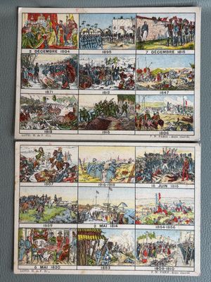 Deux plaques de loto cartonnées lithographiées grands épisod…