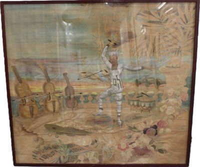 an image of a painting of a man with a sword in a field