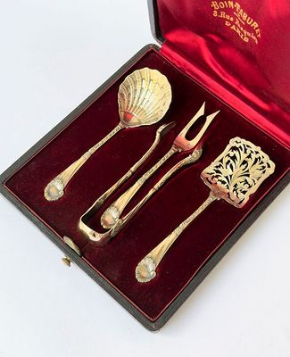 silverware in a red box with a red velvet lining