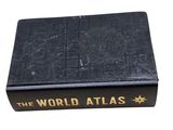 an old book with the words the world atlas written on it