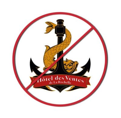 the logo or sign for the hotel des ventes is not allowed