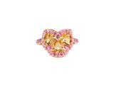 a yellow sapphire and pink sapphire ring set in 18k rose gold