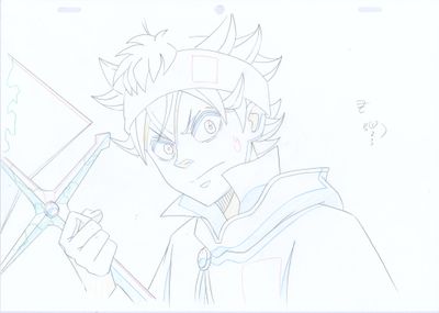 anime drawing of a man with a sword and a hoodie
