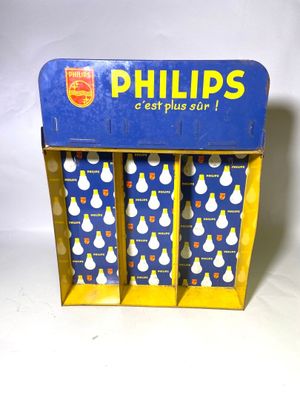 Vitrine Philips pour ampoules, contenant 4 ampoules