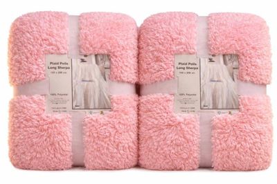 Lot de 2 grands Plaids sherpa, 150 par 200 cm neuf.