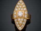 une bague Art déco en diamants et or