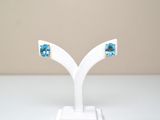 une paire de boucles d'oreilles posée sur un présentoir blanc