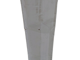 a cardboard box that has been wrapped up and is sitting on the floor