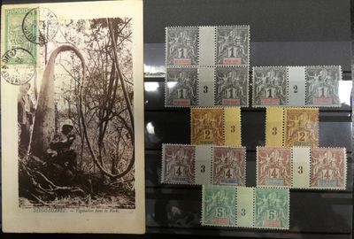 une photo d'une vitrine contenant des timbres et une photo d'un homme