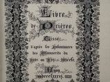 une image en noir et blanc représentant un vieux livre orné d'une bordure décorative