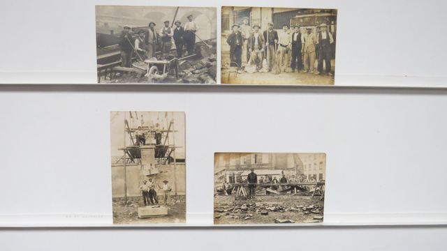 Maçons creusois : Lot de 4 cartes-photos (quelques défauts).