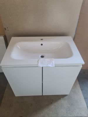 Lot de meuble de salle de bain avec vasque OSKAB , coloris b…