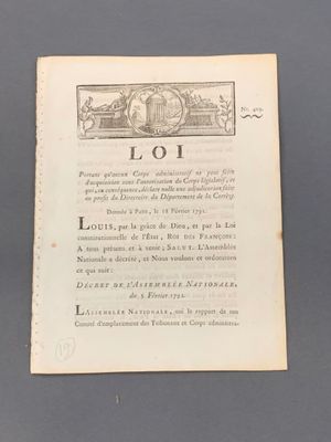 Un document révolutionnaire sur le département de Corrèze.