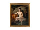 an image of a painting of a naked woman sitting in a body of water