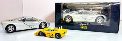 Collection SHELL, MAISTO, SOLIDO : Un lot de 3 voitures McLaren dont u