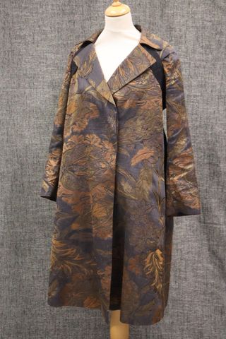DRIES VAN NOTEN - Manteau mi-saison habillé en broché de soie à m...