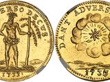 a gold coin with an image of a man on it