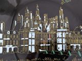 a plate with a picture of a castle on it