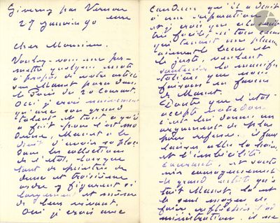 an old handwritten letter from a man who is writing on a piece of paper