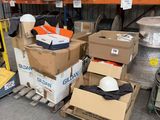 many boxes and boxes on a pallet in a warehouse