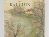 a book with a picture of a river and a house in the background