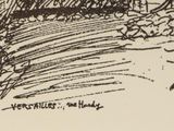 illustration of a drawing of a house in a field with a fence