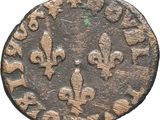 a close up of a coin on a white background