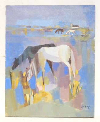 CLERRY (XXe). Les chevaux camarguais. - Photo 1