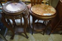table d'appoint ovale + vase à fleurs chinois - H : 68 e, 75…
