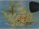 une image d'une image d'une peinture d'un bateau dans l'eau