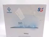 packaging for a 5g smart phone with a city skyline in the background