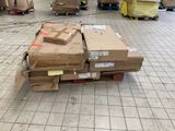 a pile of boxes sitting on a pallet in a warehouse