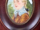 a picture of a painting of a man with a bird on his shoulder