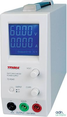 a close up of a digital power supply on a white background