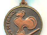 un gros plan d'une médaille sur laquelle figure un cheval