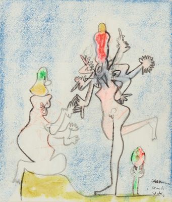 dessin représentant un homme et une femme tenant une fleur dans leurs mains