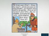 cartoon of a man with a gun and another man with a hat