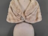 a close up of a mannequin head with a fur collar on it