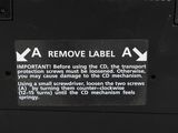 a sign on the side of a bus that says remove label a