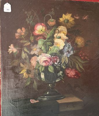 ECOLE DU XXe, Le bouquet, Huile sur toile dans le goût Holla…