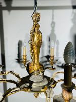Paire de lustres électrifiés en bronze doré à huit bras de l… (photo 4)