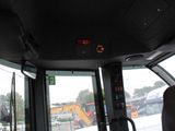 a view from inside of a bus looking out the window