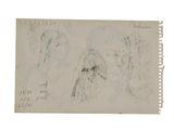 two drawings of a woman and a man on a piece of paper