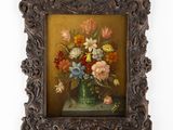une image d'une peinture de fleurs dans un vase
