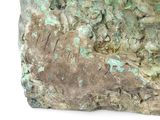 a close up of a piece of rock with green paint on it